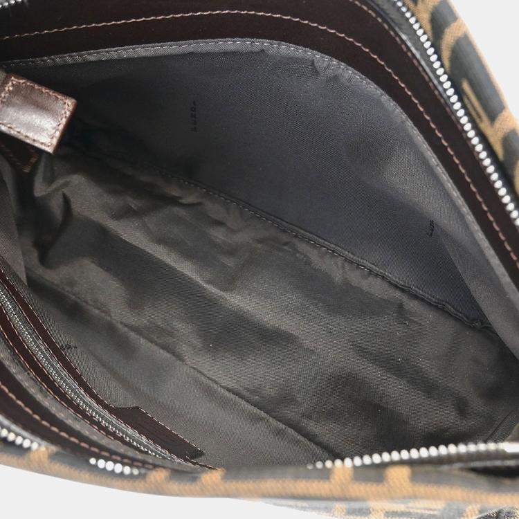 Pre Owned Fendi Zucca Brown Canvas Shoulder Bag