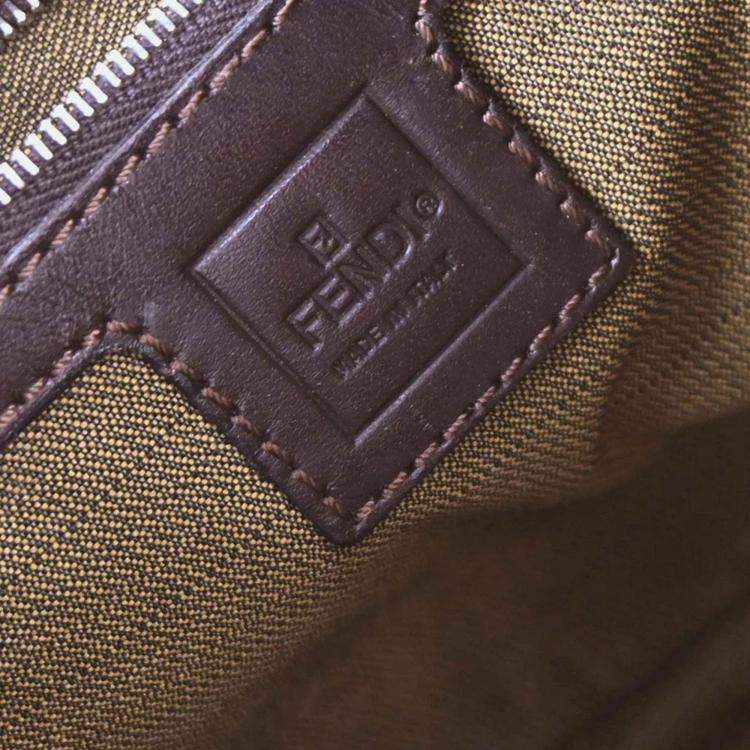 مملوكة مسبقًا Fendi Zucca Brown Black Canvas Hobo Bag