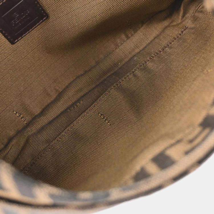 مملوكة مسبقًا Fendi Zucca Brown Black Canvas Hobo Bag