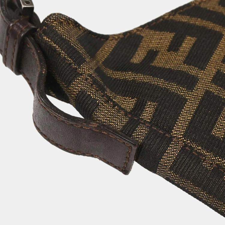 مملوكة مسبقً ا Fendi Zucca Brown Black Canvas Hobo Bag
