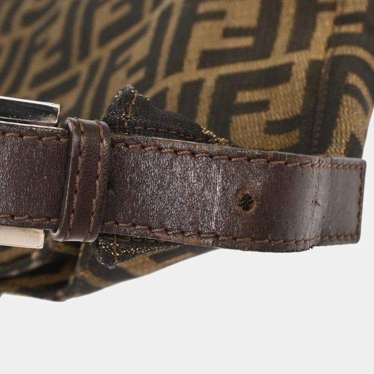 مملوكة مسبقًا Fendi Zucca Brown Black Canvas Hobo Bag