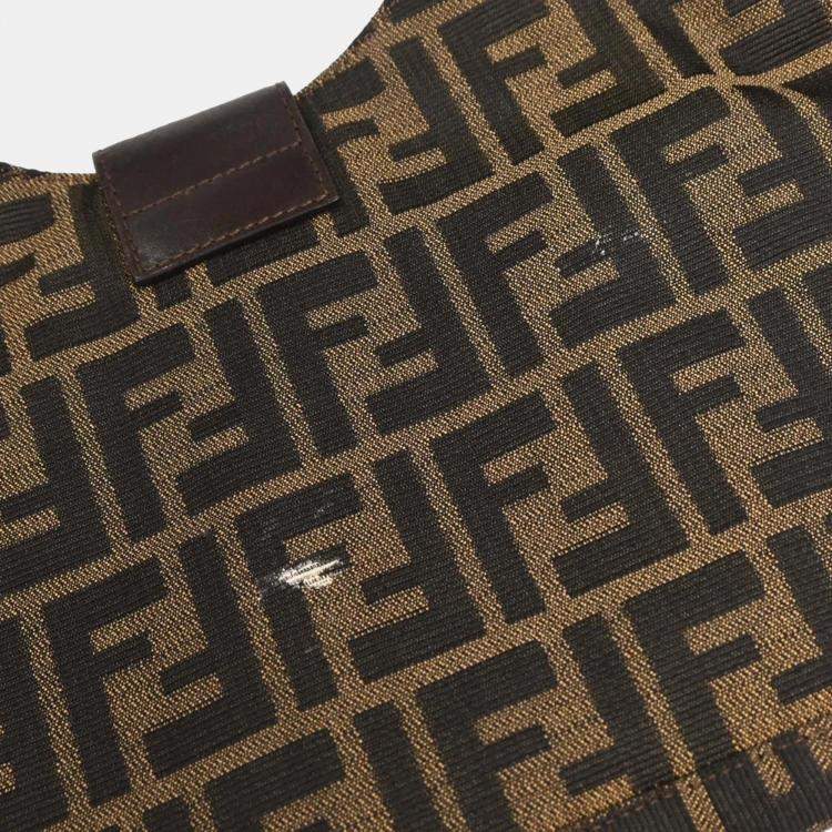 مملوكة مسبقًا Fendi Zucca Brown Black Canvas Hobo Bag