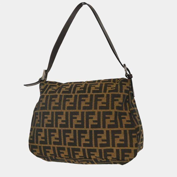 مملوكة مسبقًا Fendi Zucca Mamma Baguette Brown Canvas Shoulder Bag