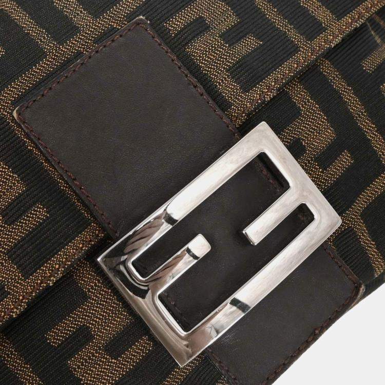مملوكة مسبقًا Fendi Zucca Mamma Baguette Brown Canvas Shoulder Bag