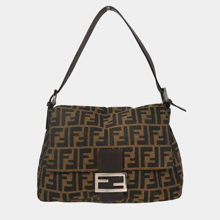 مملوكة مسبقًا Fendi Zucca Mamma Baguette Brown Canvas Shoulder Bag