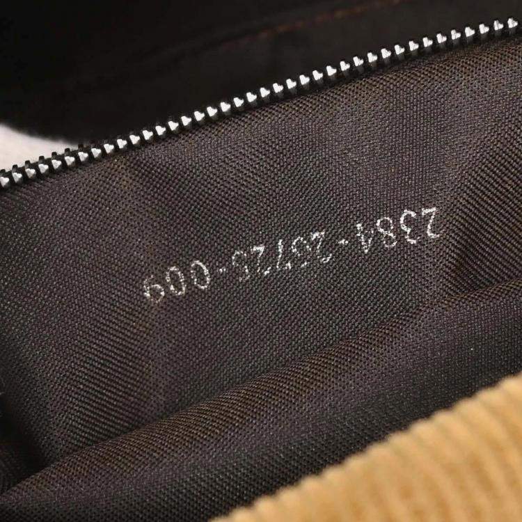 Pre Owned Fendi Brown Corduroy Shoulder Bag