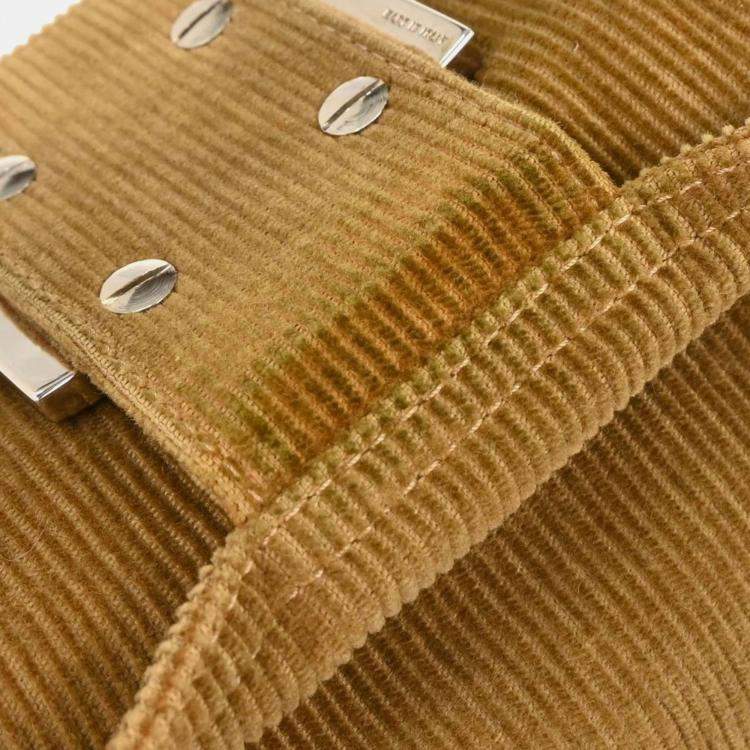 Pre Owned Fendi Brown Corduroy Shoulder Bag