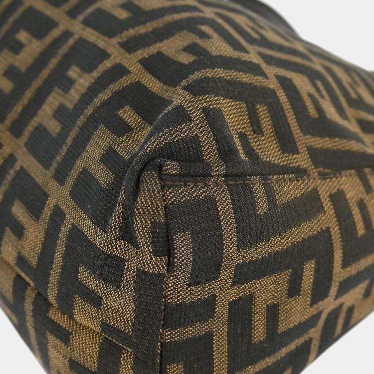 Pre Owned Fendi Zucca Brown Canvas Shoulder Bag