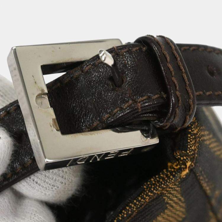 Pre Owned Fendi Zucca Brown Canvas Shoulder Bag