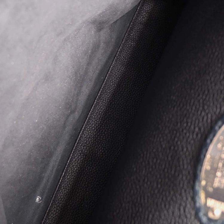 Pre Owned Fendi Peekaboo Fit Monster Navy Calfskin Leather Top Handle Bag