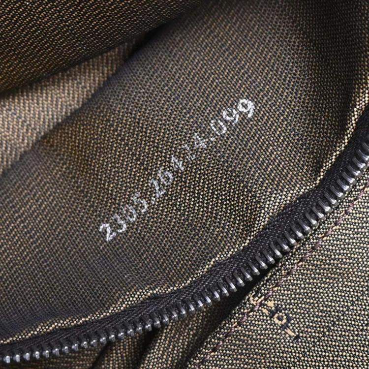 Pre Owned Fendi Baguette Brown Zucca Canvas Shoulder Bag