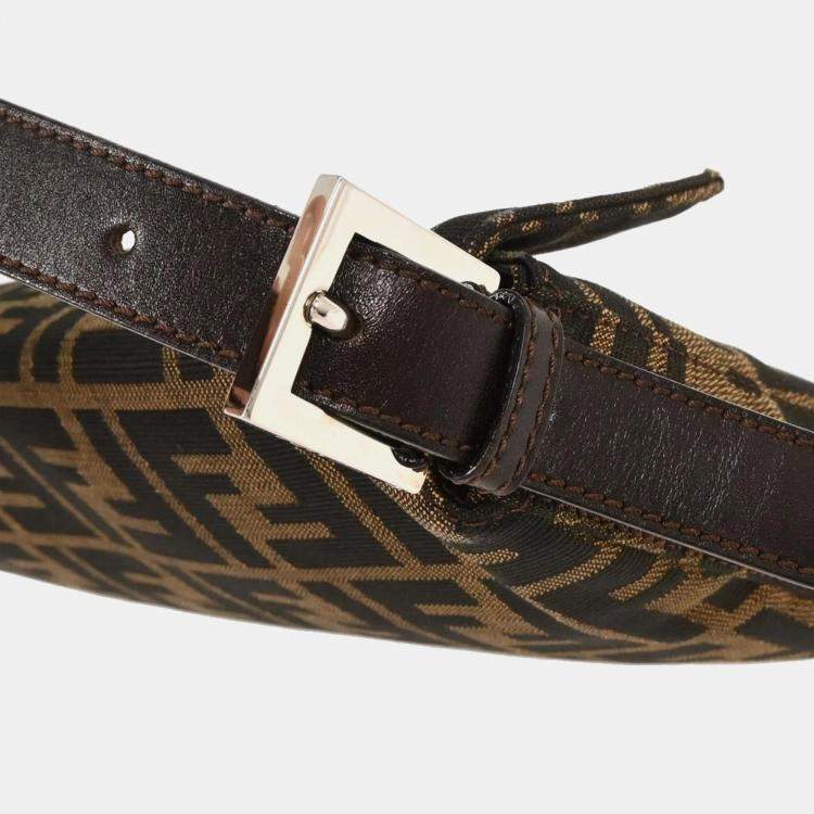 Pre Owned Fendi Baguette Brown Zucca Canvas Shoulder Bag