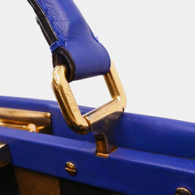 مملوكة مسبقًا Fendi Peekaboo Fit Blue Calfskin Leather Top Handle Bag