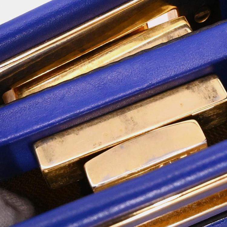 مملوكة مسبقًا Fendi Peekaboo Fit Blue Calfskin Leather Top Handle Bag