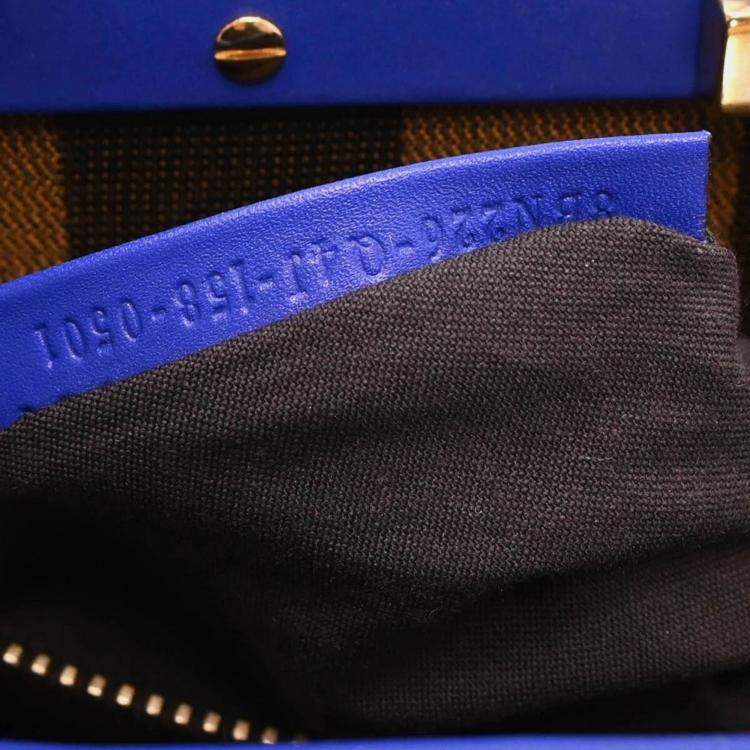 مملوكة مسبقًا Fendi Peekaboo Fit Blue Calfskin Leather Top Handle Bag