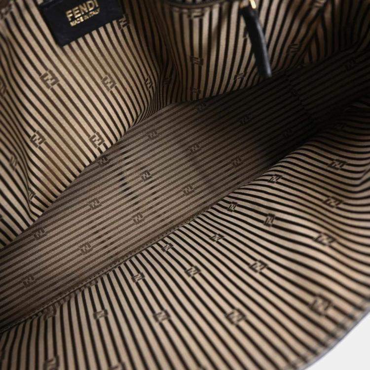 Pre Owned Fendi Anna Black Leather Top Handle Bag