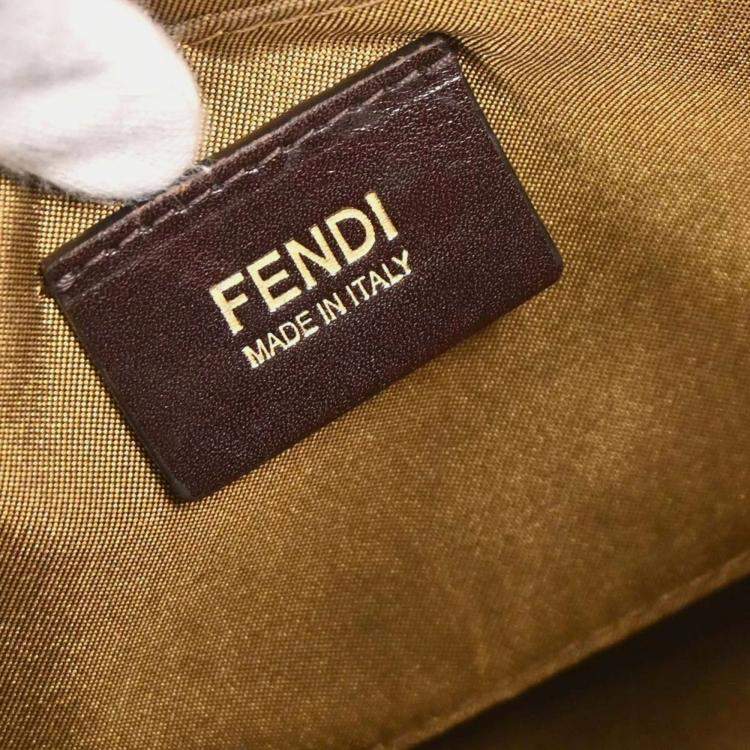 Pre Owned Fendi Zucca Mesh Brown PVC Shoulder Bag