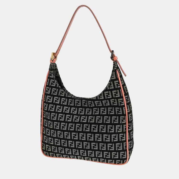 Pre Owned Fendi Black Zucchino Handbag