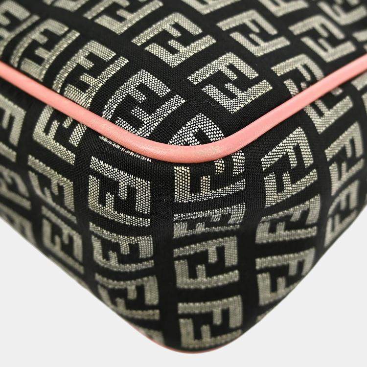 Pre Owned Fendi Black Zucchino Handbag