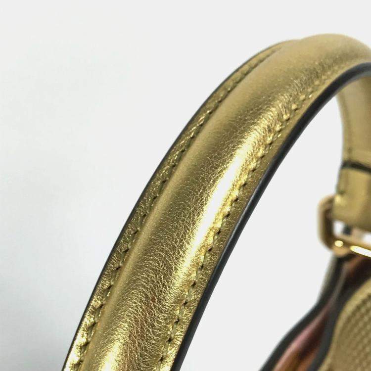 مملوكة مسبقًا Fendi Fendace Peekaboo Medium Iseeu 2-Way Shoulder Bag/Handbag Leather Gold