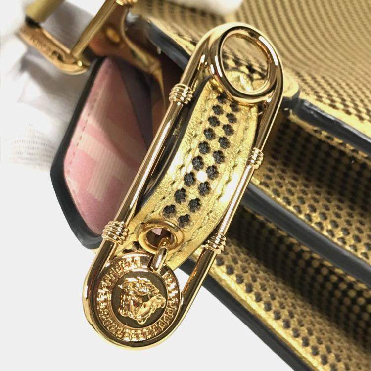 مملوكة مسبقًا Fendi Fendace Peekaboo Medium Iseeu 2-Way Shoulder Bag/Handbag Leather Gold