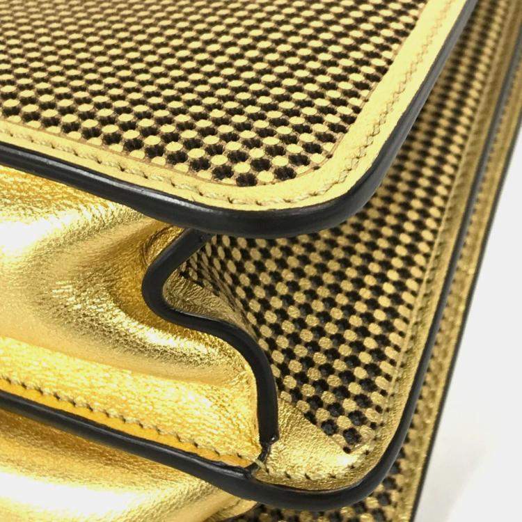 مملوكة مسبقًا Fendi Fendace Peekaboo Medium Iseeu 2-Way Shoulder Bag/Handbag Leather Gold