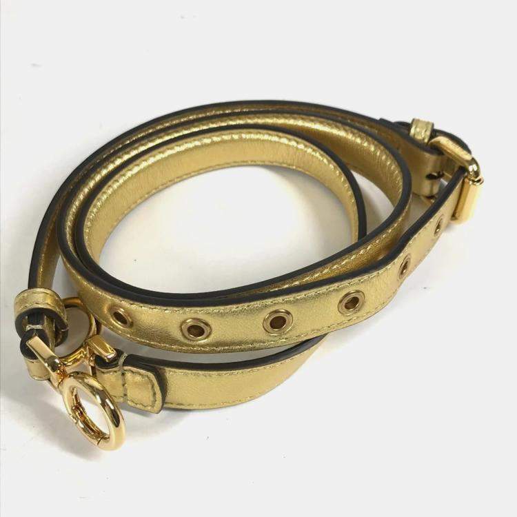 مملوكة مسبقًا Fendi Fendace Peekaboo Medium Iseeu 2-Way Shoulder Bag/Handbag Leather Gold