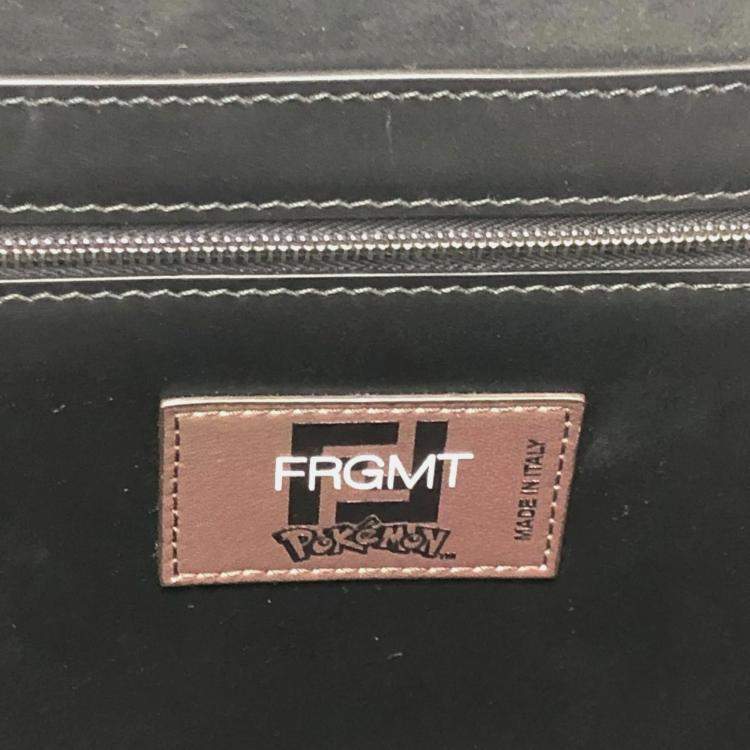 Pre Owned Fendi Zucca Pokemon Dragonite 2-Way Shoulder Bag/Tote Bag In Canvas/Leather Brown