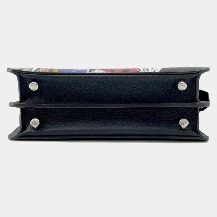 Pre Owned Fendi Peekaboo Iseeu Mini Leather Handbag Black