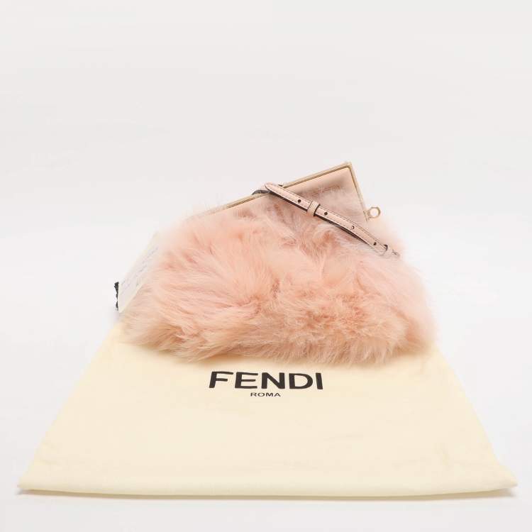 مملوكة مسبقًا Fendi Pink For Fur and Leather Small First Clutch