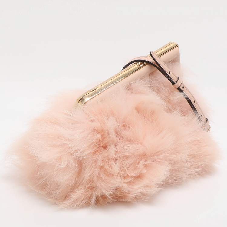 مملوكة مسبقًا Fendi Pink For Fur and Leather Small First Clutch