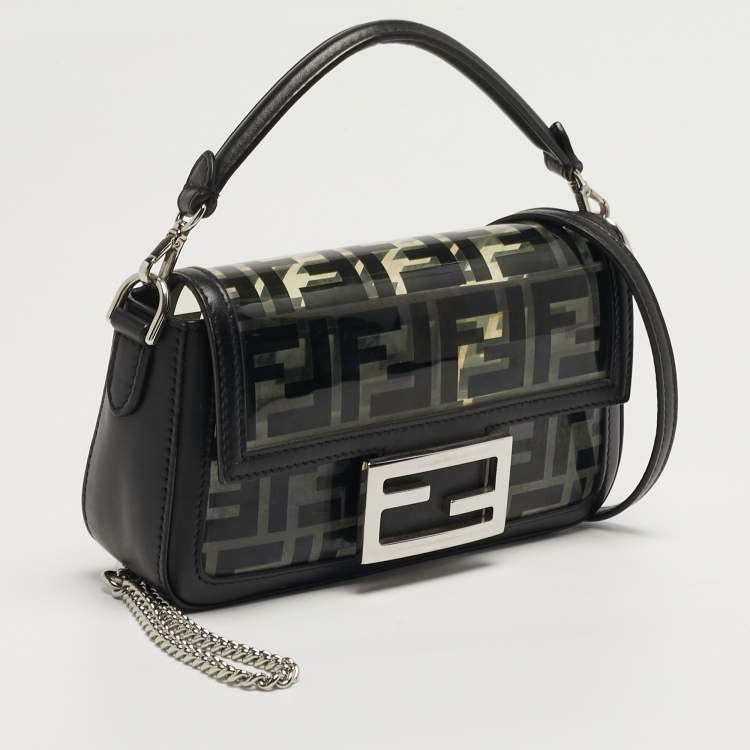 مملوكة مسبقًا Fendi Baguette Mini Black/Clear PVC and Leather Bag