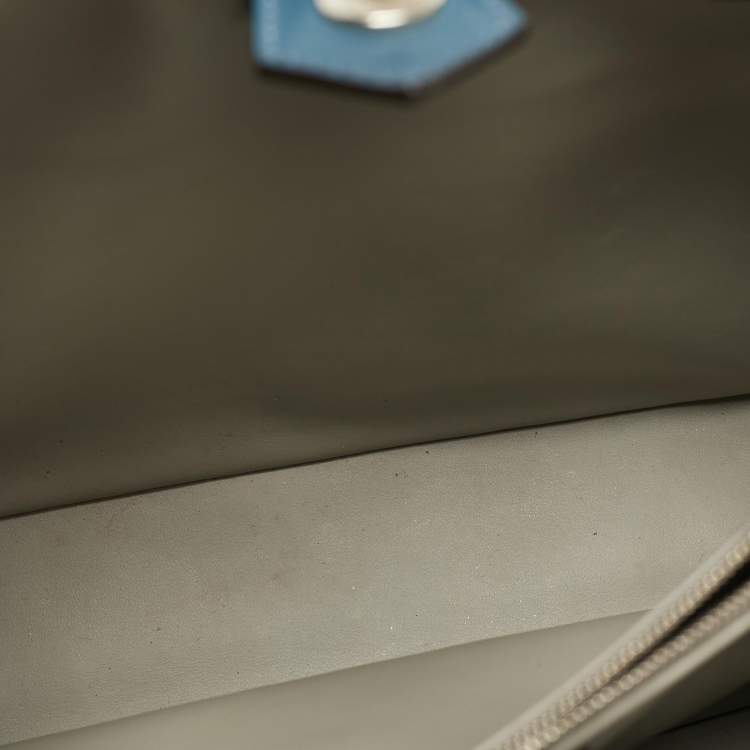 Pre Owned Fendi 2Jours Petite Blue Leather Tote