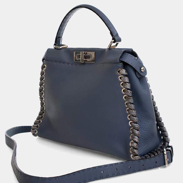 Pre Owned Fendi Medium Calfskin Lace Up Peekaboo ISeeYou