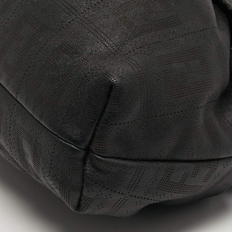 مملوكة مسبقًا Fendi Chef Choco Brown FF Perforated Leather Shoulder Bag