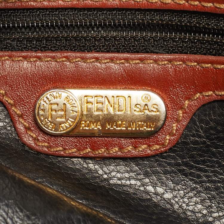 Pre Owned Fendi Tobacco/Brown Zucca Coated Canvas Zip Pouch