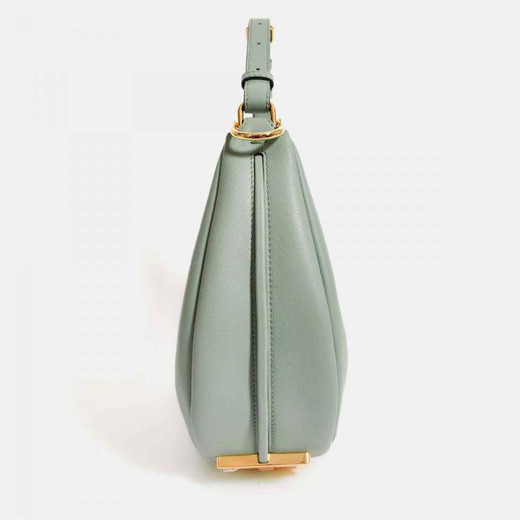 Pre Owned Fendi Blue Leather 'Fendigraphy' Shoulder Bag