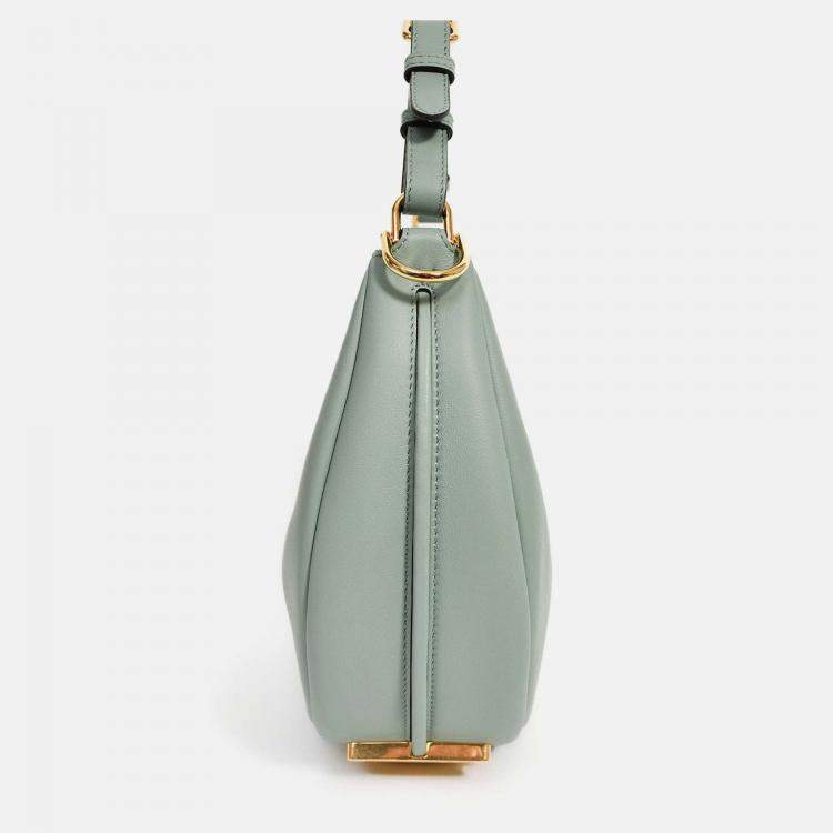 Pre Owned Fendi Blue Leather 'Fendigraphy' Shoulder Bag