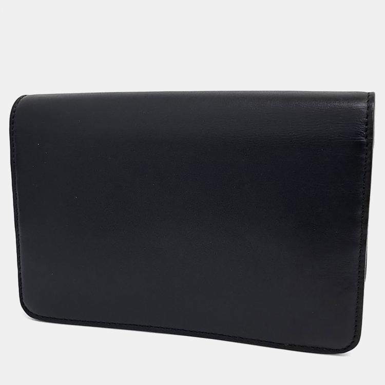 Pre Owned Fendi Black Leather Mini Chain Crossbody Bag