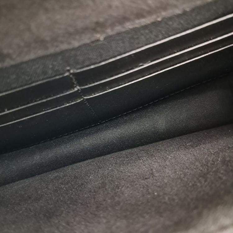 Pre Owned Fendi Black Leather Mini Chain Crossbody Bag