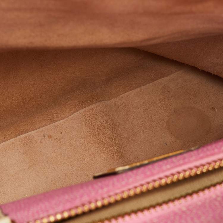 Pre Owned Fendi Peekaboo Large Cream Leather Top Handle Bag