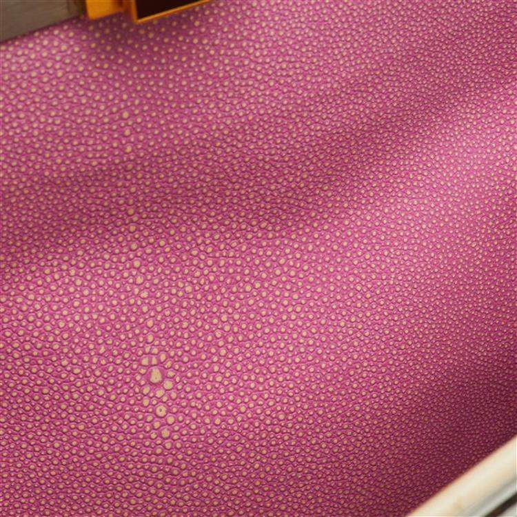 Pre Owned Fendi Peekaboo Large Cream Leather Top Handle Bag