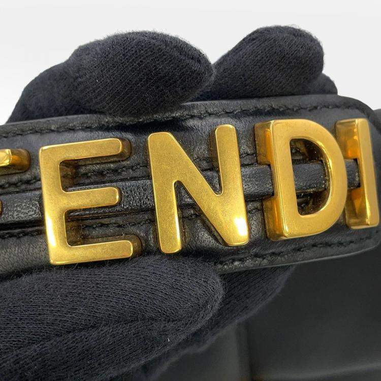 Pre Owned Fendi Stefano Pilati Collaboration Baguette Shoulder Black Nappa Leather