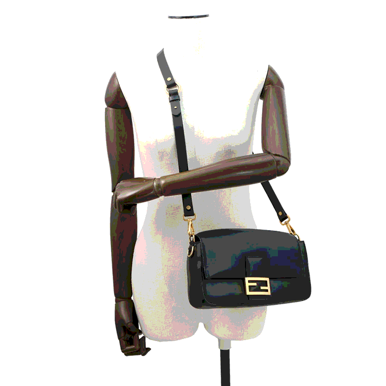 Pre Owned Fendi Stefano Pilati Collaboration Baguette Shoulder Black Nappa Leather