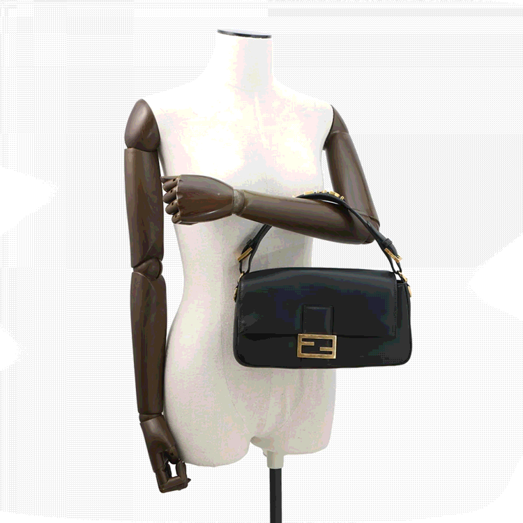 Pre Owned Fendi Stefano Pilati Collaboration Baguette Shoulder Black Nappa Leather