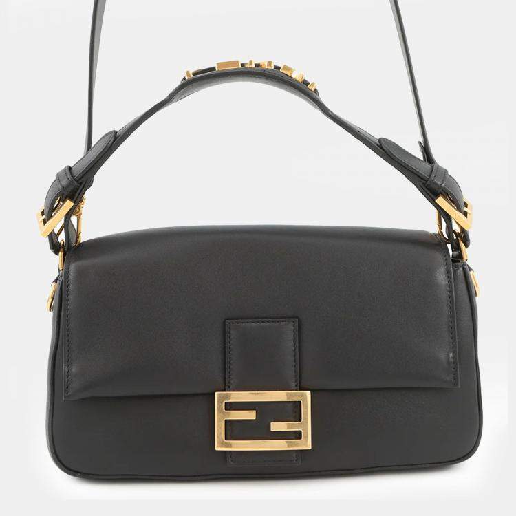 Pre Owned Fendi Stefano Pilati Collaboration Baguette Shoulder Black Nappa Leather