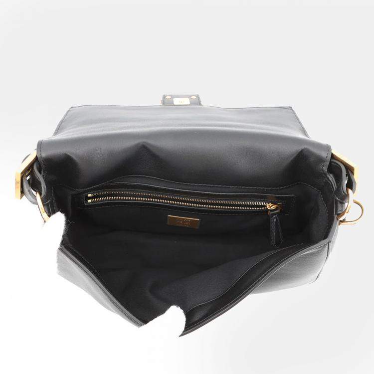 Pre Owned Fendi Stefano Pilati Collaboration Baguette Shoulder Black Nappa Leather