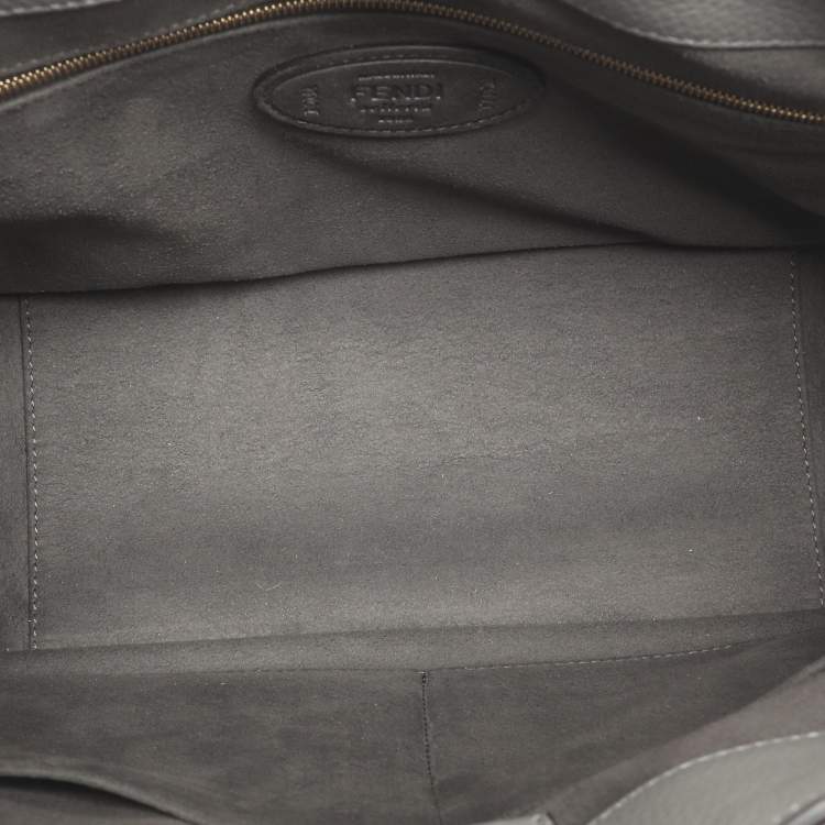 Pre Owned Fendi Gloria Small Grey Selleria Leather Tote