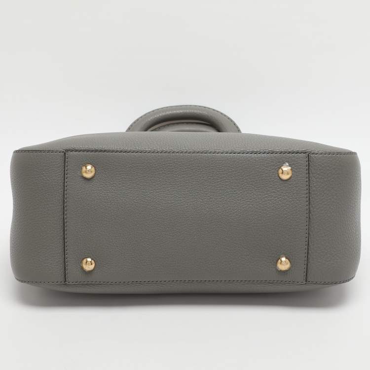 Pre Owned Fendi Gloria Small Grey Selleria Leather Tote