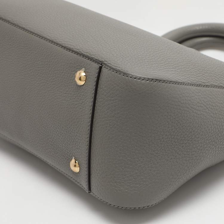 Pre Owned Fendi Gloria Small Grey Selleria Leather Tote